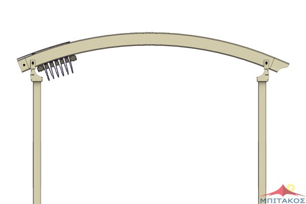 Pergola curved stirixi grammiko